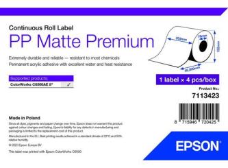PP Matte Label Premium, Continuous Roll, 210mm x 55mm 