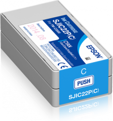 SJIC22P(C): Ink cartridge for Epson ColorWorks C3500 (Cyan) 