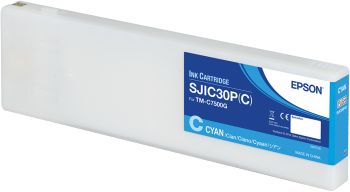 SJIC30P(C): Ink cartridge for Epson ColorWorks C7500G (Cyan) – Glossy 