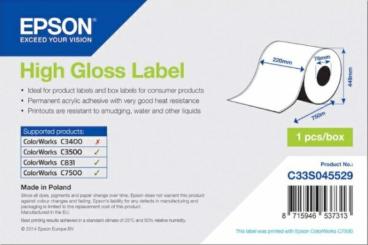 High Gloss Label - coil 220mm x 750lm 