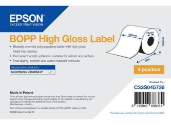 BOPP High Gloss Label Continous Roll, 203mm x 68m 