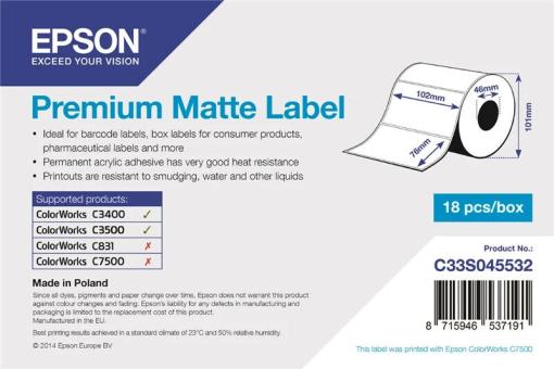 Premium Matte Label 102 x 76mm, 440 label 